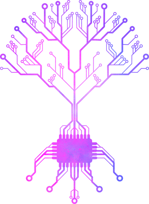 Pink circuit board tree by mickatchu