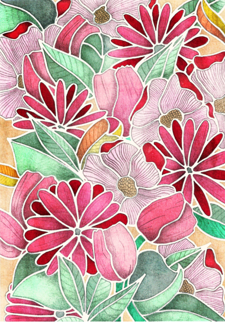 Blossoming - a hand drawn floral pattern