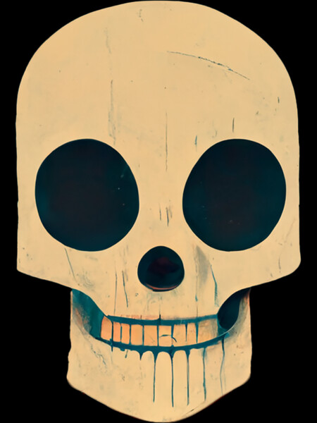 Scary old school inspired Halloween skull