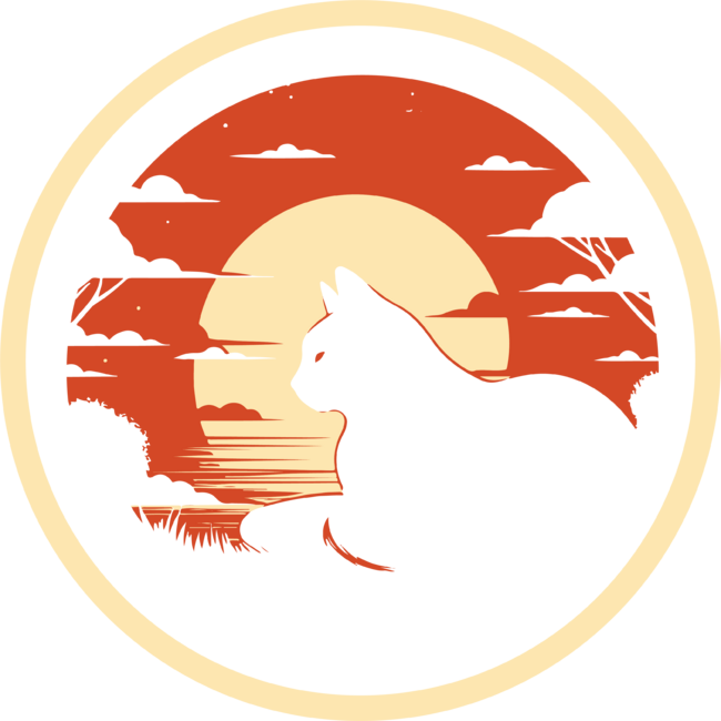 cat's meow - Sunset Cute kitty Silhouette