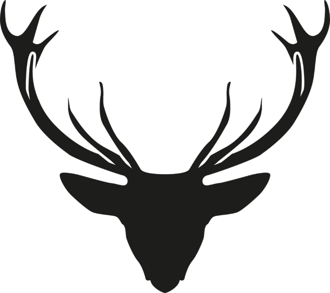 Black deer head emblem