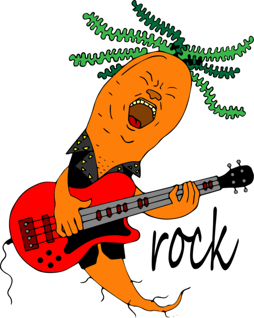 Funny carrot rock guitar
