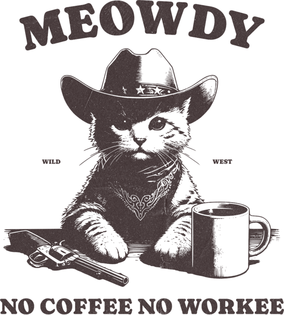 Meowdy - No Coffee No Workee Cat by LuckyU
