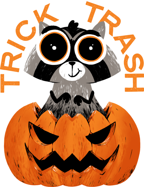 Trick and Trash Halloween Raccoon