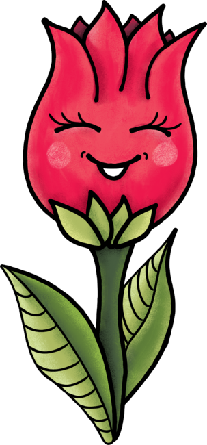 Cute Flower Spring Cartoon Character by boriana