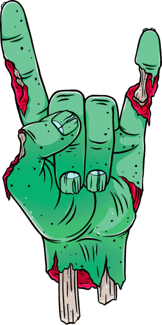 Creepy Rocker Zombie Cartoon Hand
