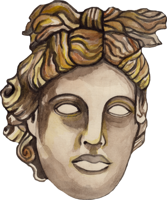 Ancient sculpture Apollo head