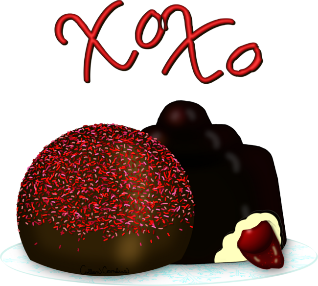 XOXO Valentine Bonbon and Dark Chocolate Covered Cherry