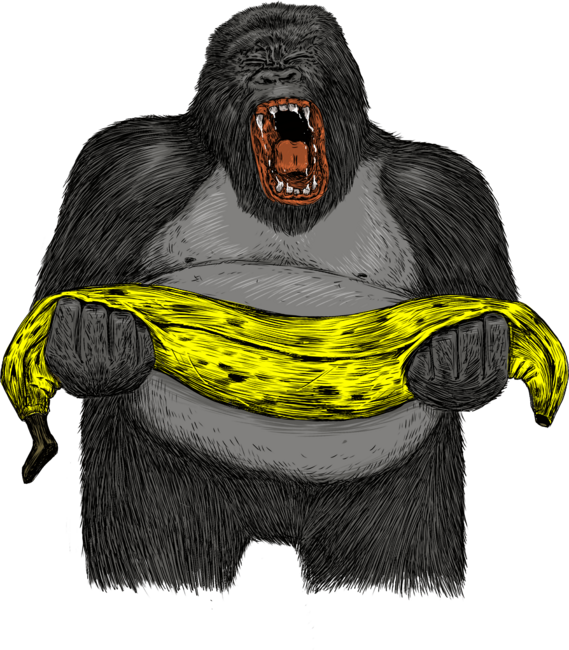 GORILLA cry from death of banana