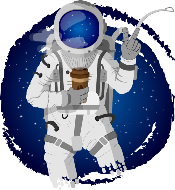 Cosmonaut with coffee