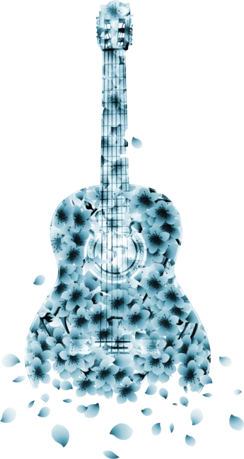 Flowers Guitar - blue