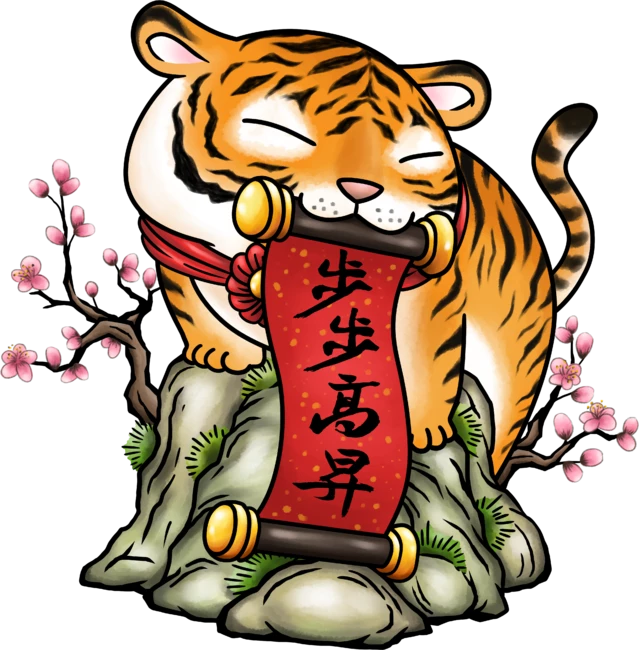 Chinese New Year Fat Tiger on Mountain