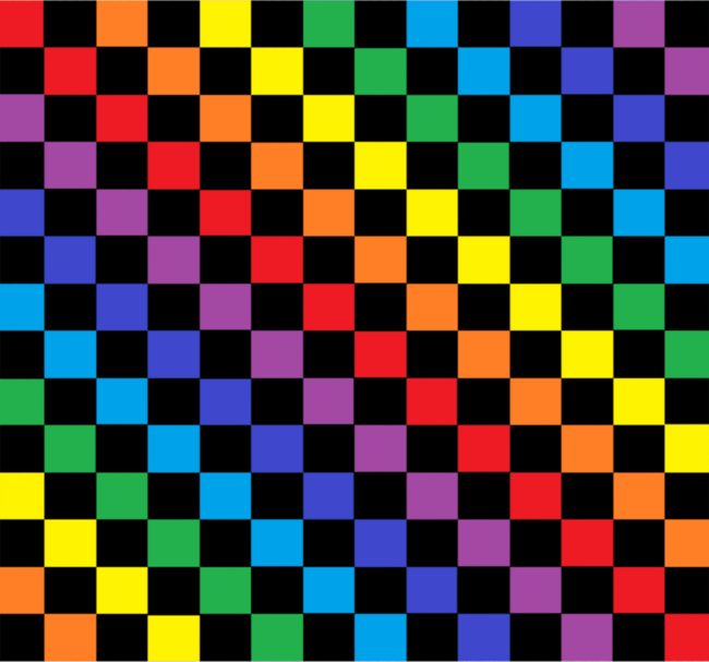 Checkered Rainbow Black