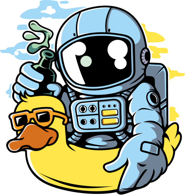 Astronaut on a duck