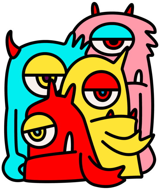 A family of colorful monsters