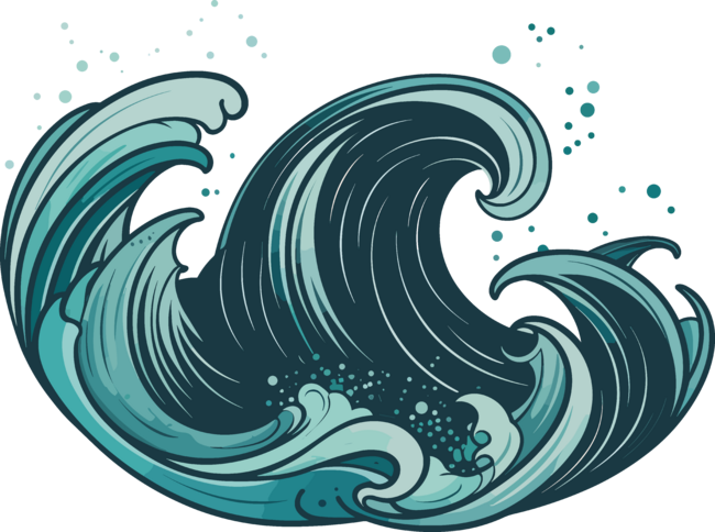 Graceful Waves: Ocean's Tranquility by designsbyeggsy