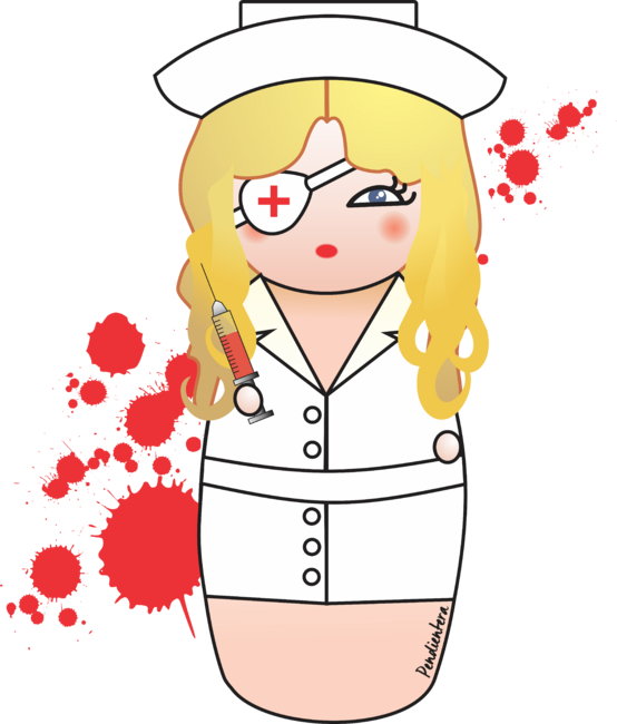 Kokeshi Elle the nurse by Pendientera