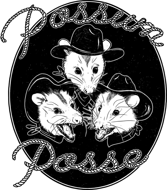 Possum Posse in Midnight Black by lauragraves