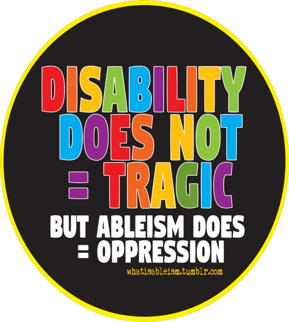 Disability Does Not = Tragic (Sticker)