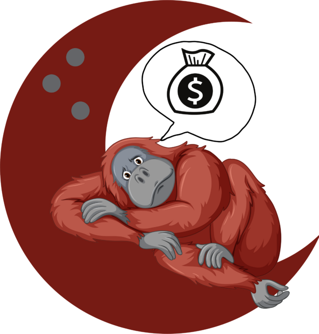 Gorilla on the moon by tiendavane