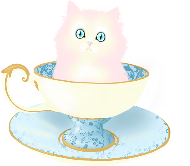 Tiny Pink Teacup Kitten