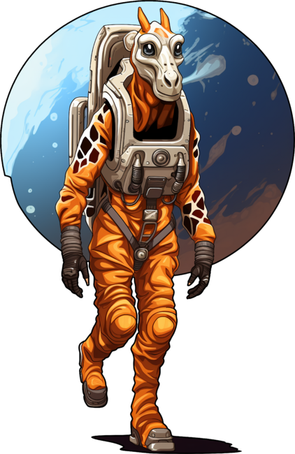 Giraffe astronaut in space by ShopSaint