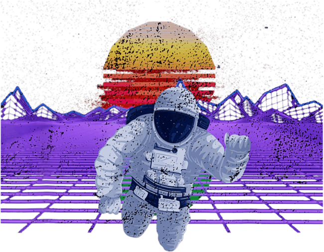 Synthwave Astronaut Retro by ohadoron