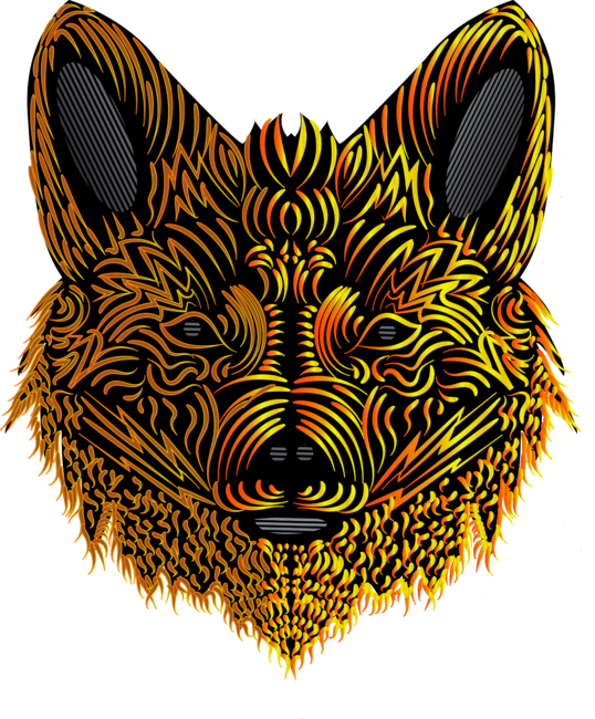 Slychedelic Fox - Psychedelic Predator by SlipperySlopeCreations
