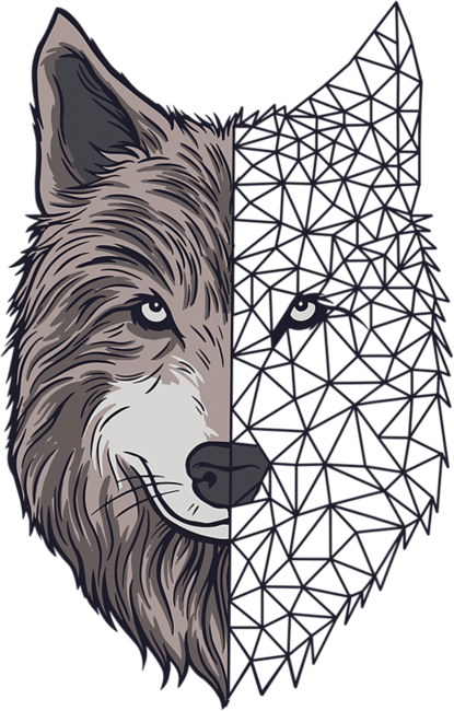 Wolf Dog Puppy Animal - Low Poly Geometric Origami by DeRose93
