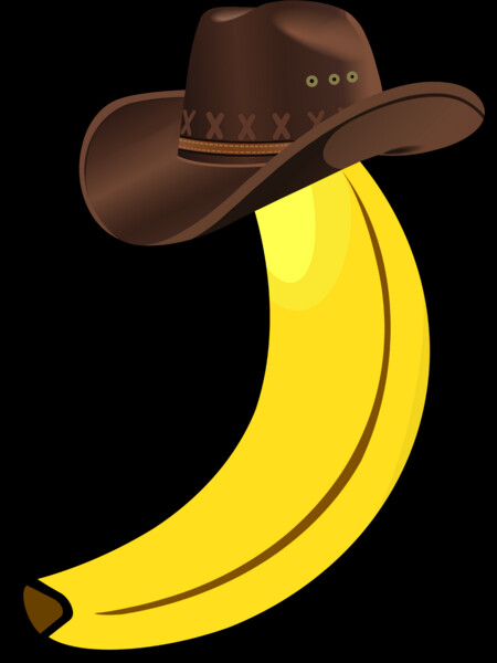 banana with a cowboy hat
