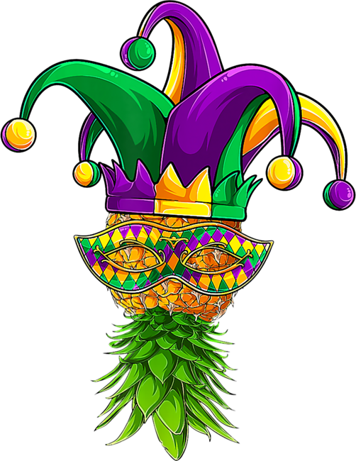 Pineapple Mask Mardi Gras T-Shirt by MAYXUC