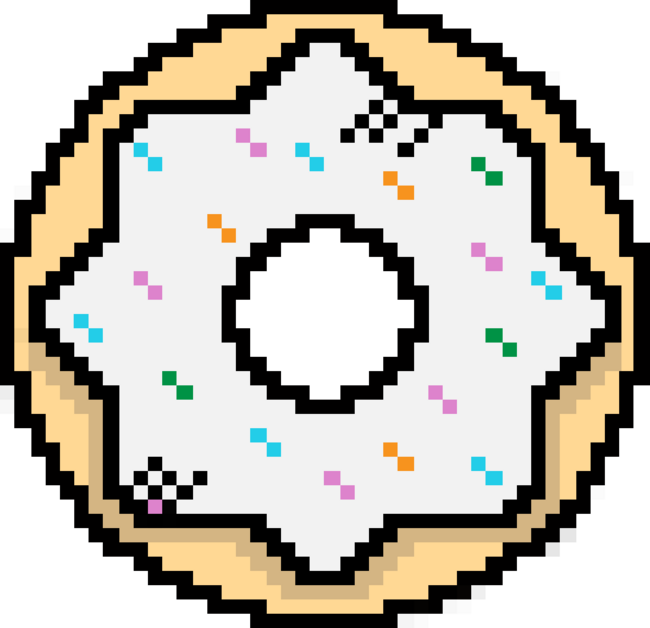 Cute pixel white cover donut