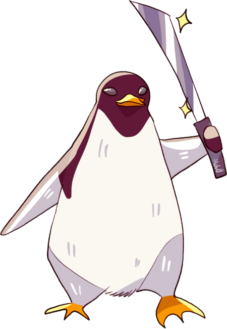 Penguin with machete by Mob0