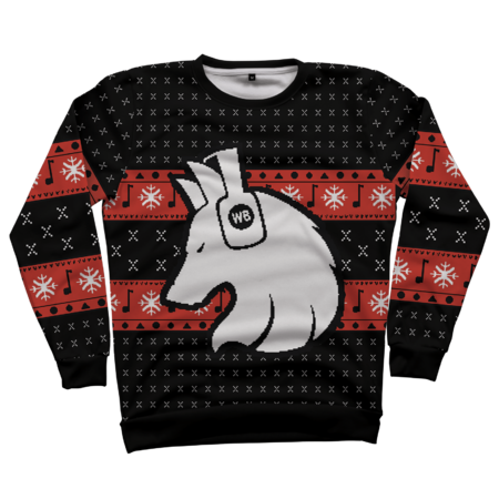 Wolf Beats Christmas Sweater Black