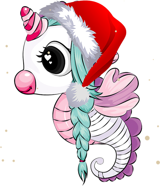 Christmas sea horse unicorn T-Shirt by TTeeth