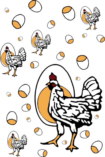 Retro Chickens And Eggs