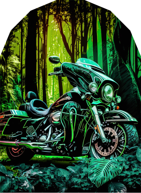 Vintage Motorcycle biker Amazon Forest