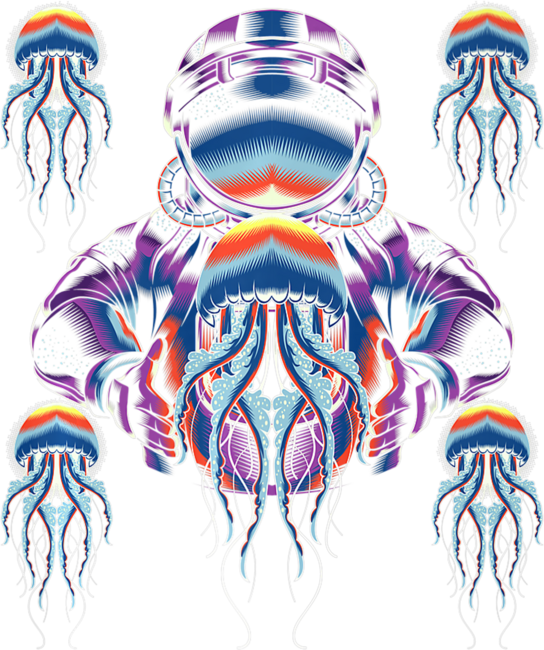 Jellyfish Astronaut Outer Space Galaxy Animal Science by DeRose93