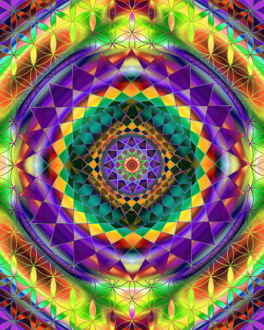 Rainbow Mandala Sacred Geometry 4 by Cveti