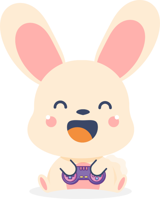 Japanese kawaii gamer bunny rabbit pastel
