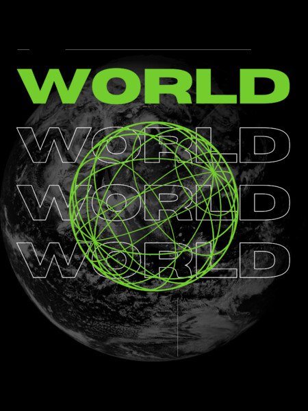 Green Black Modern World T-Shirt