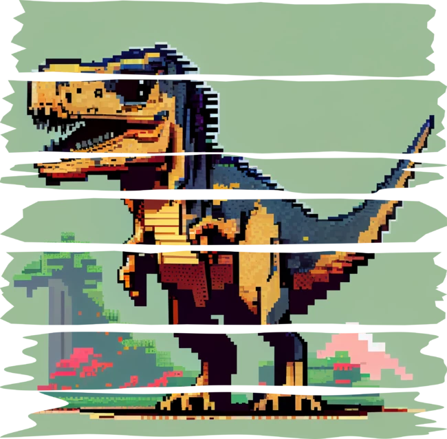 8-bit Pixelated Dinosaur