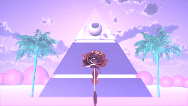 Pyramid and rose