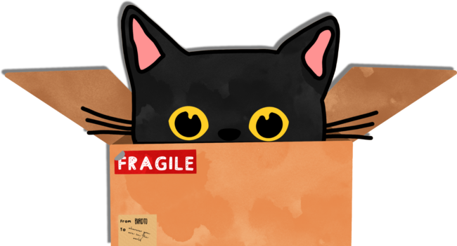 Beautiful Brown Fragile Box Illustration