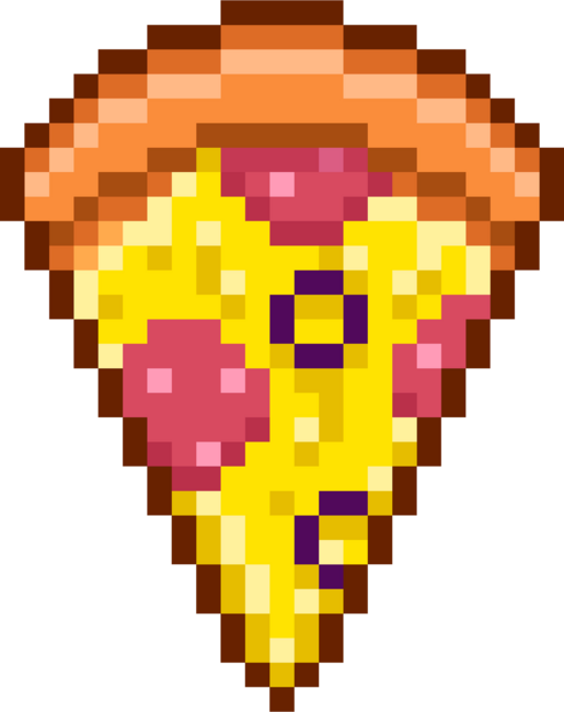 Pixel art slice of pizza