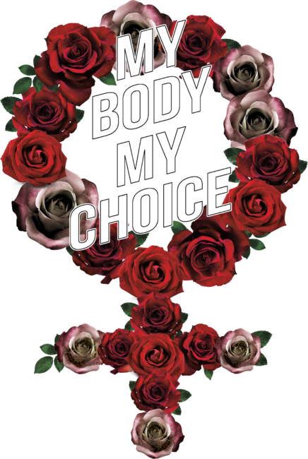 My Body My Choice in red tones