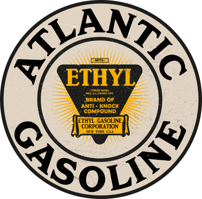 Atlantic gasoline ethyl vintage sign 1920