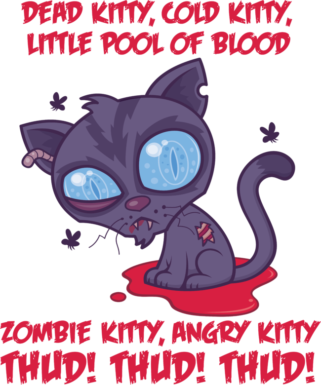 Dead Cold Angry Zombie Kitty by fizzgig
