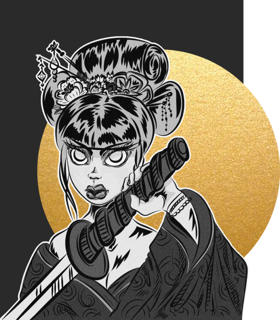 Onna-Bugeisha - Black &amp; White by LioDoesThings