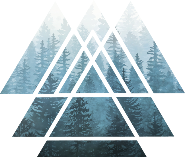 Sacred Geometry Triangles - Misty Forest